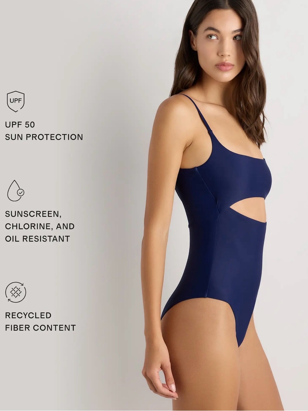 Italian Cut One Piece swimsuit size M in Deep Navy 0048 - Picture 6 of 10